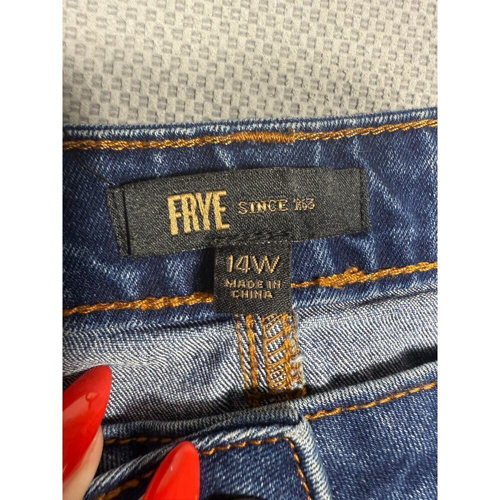 FRYE Denim Button Front A-Line Skirt Size 14W - Picture 7 of 7